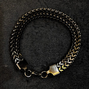 Double Cuban Link Bracelet Black