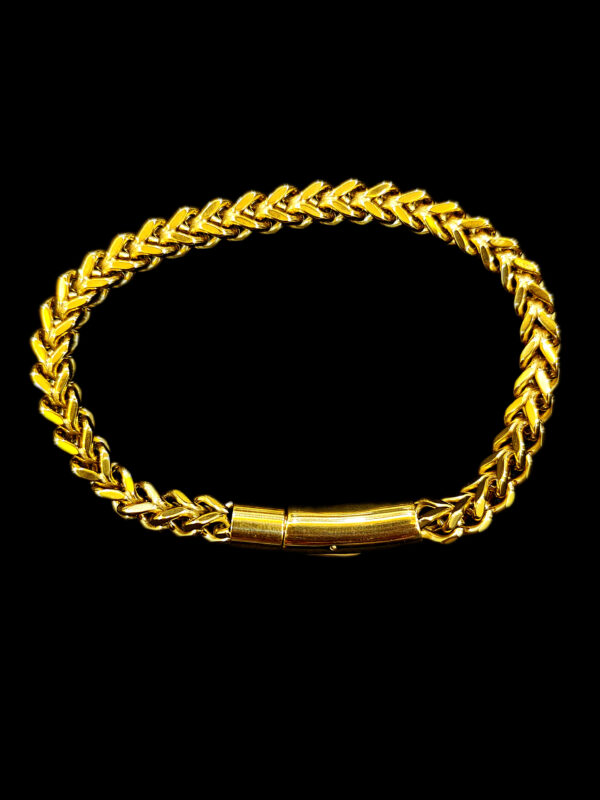 Buy Premium & Luxury Jewellery For All || Anti Tarnish Stainless Steel Box Cuban Link Bracelet (Gold)