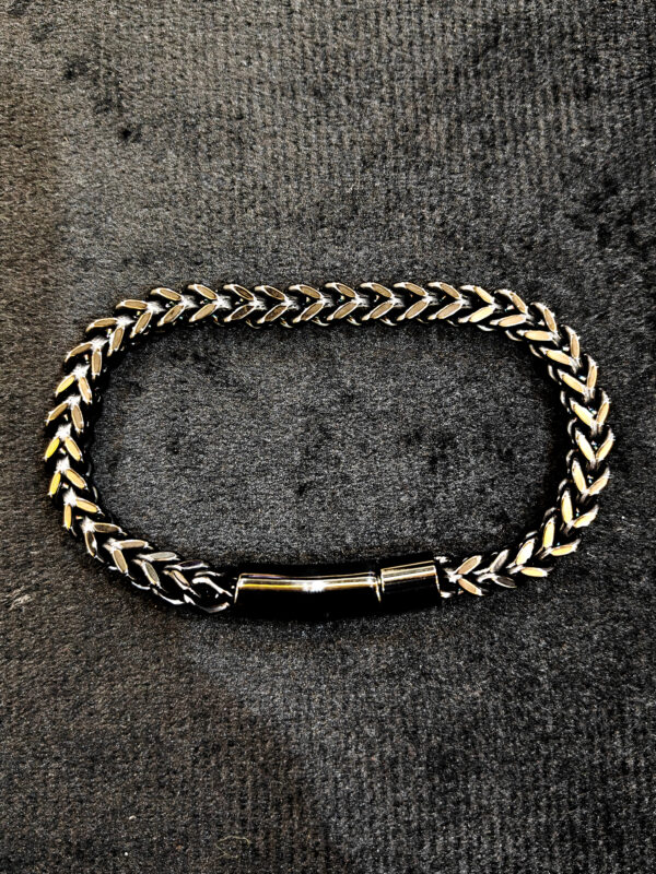 Buy Premium & Luxury Jewellery For All || Anti Tarnish Stainless Steel Box Cuban Link Bracelet (Black)