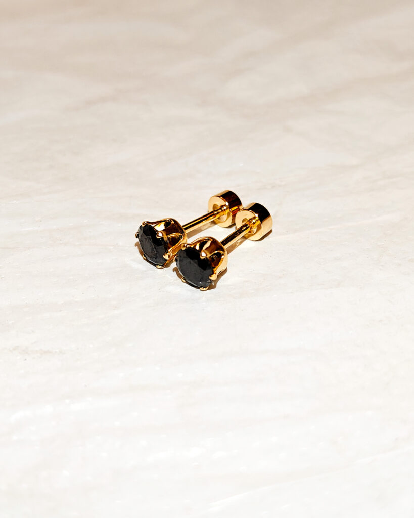 Buy Premium & Luxury Jewellery For All || Anti Tarnish Stainless Steel Diamond Cut Men's Black Studs