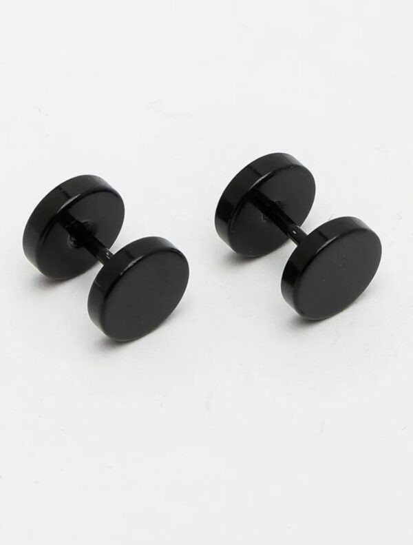 Buy Premium & Luxury Jewellery For All || Anti Tarnish Stainless Steel Men's Dumbell Studs (Black)