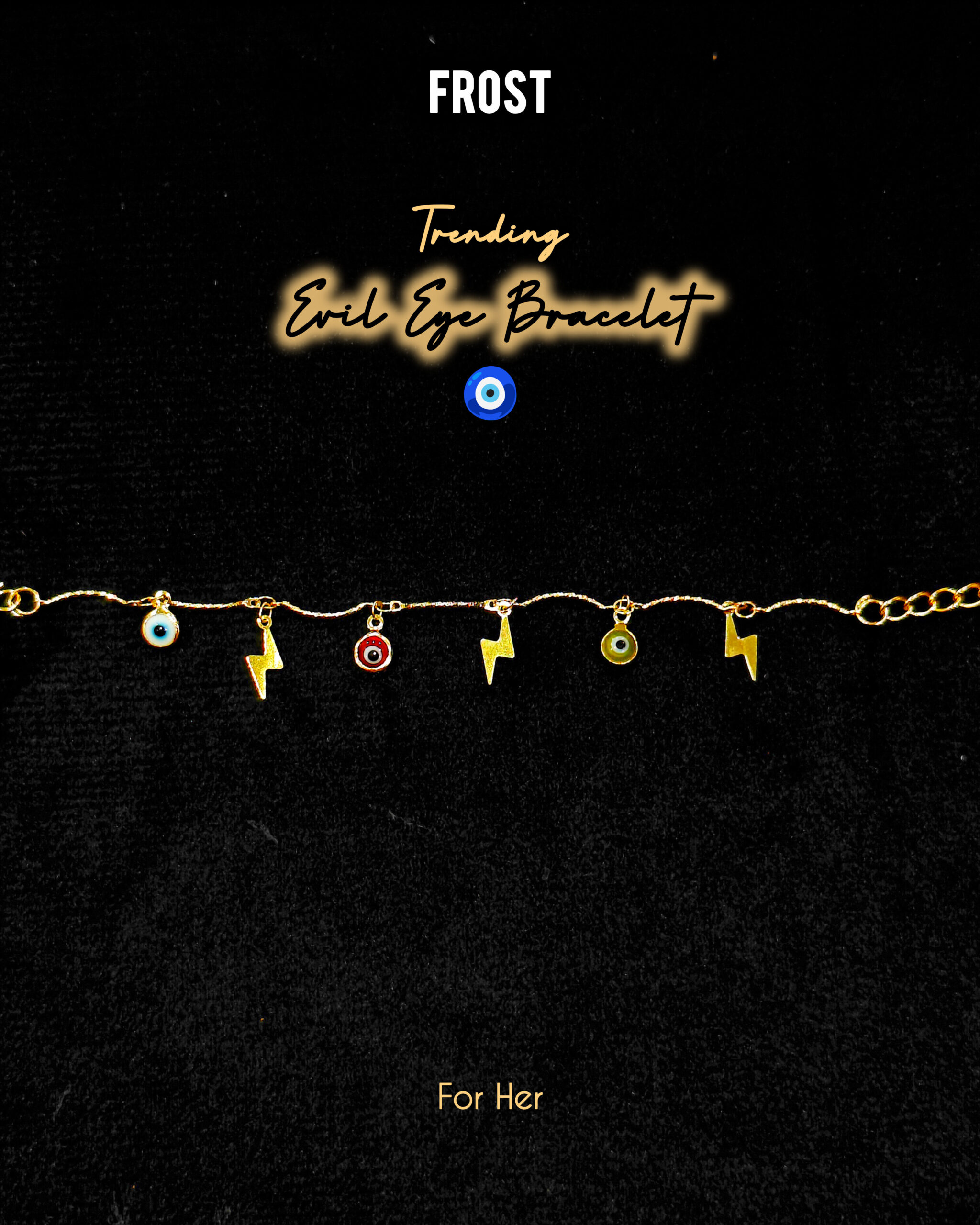 Trending Evil Eye Bracelet (Gold) - Image 2
